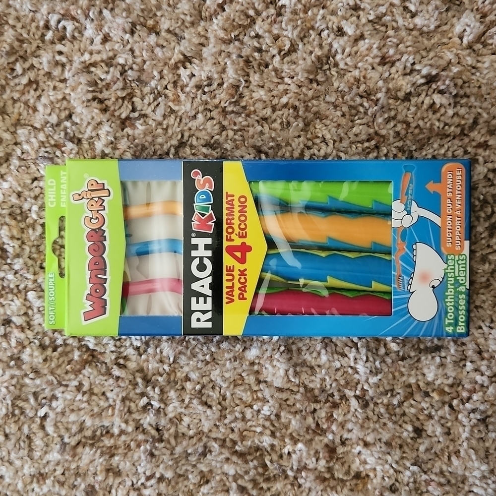 Child soft toothbrushes pack of 4